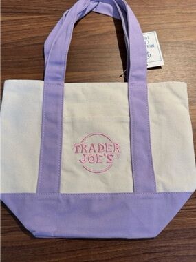 Trader Joe's Lavender-Trim Canvas Tote